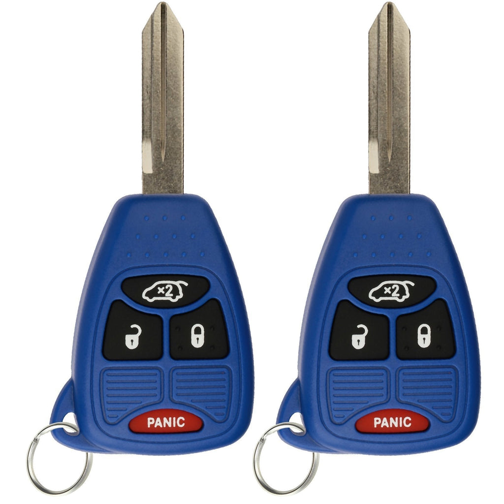 [AUSTRALIA] - KeylessOption Keyless Entry Remote Control Uncut Car Key Fob Replacement for OHT692427AA KOBDT04A Blue (Pack of 2)