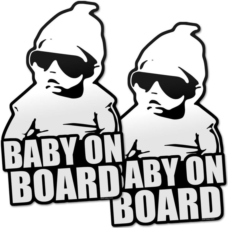  [AUSTRALIA] - Daft Baby ~ Baby on Board Sticker Hangover Decal Funny (2 Stickers) 2 Sticker Pack