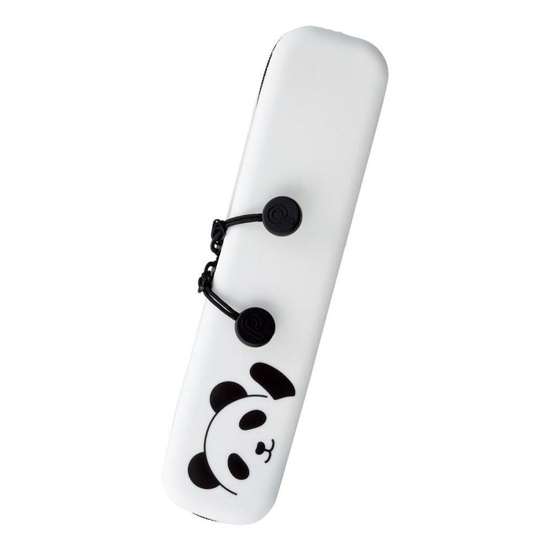 LIHITLAB PuniLabo Slim Zipper Pen Pouch, 7.9" × 1.9", Panda (A7717-6) Slim: 7.9 x 1.9 inches - LeoForward Australia
