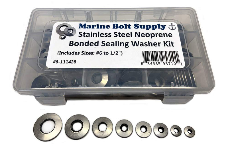  [AUSTRALIA] - Stainless Steel Neoprene Bonded Sealing Washer Assortment Kit - Marine Bolt Supply 8-111428
