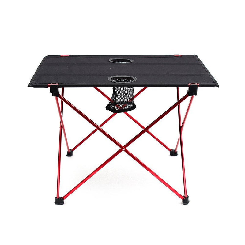  [AUSTRALIA] - Outry Lightweight Folding Table with Cup Holders, Portable Camp Table (M - Unfolded: 22" x 17" x 15")