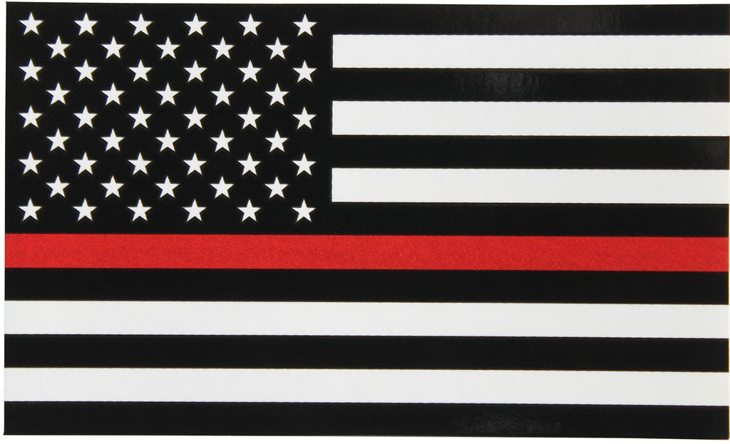  [AUSTRALIA] - Thin Red Line Flag Decal - 3x5 in. Black White and Red American Flag Sticker for Cars Trucks and SUVs - In Support of Firefighters and EMTs (1-Pack) 1 Pack