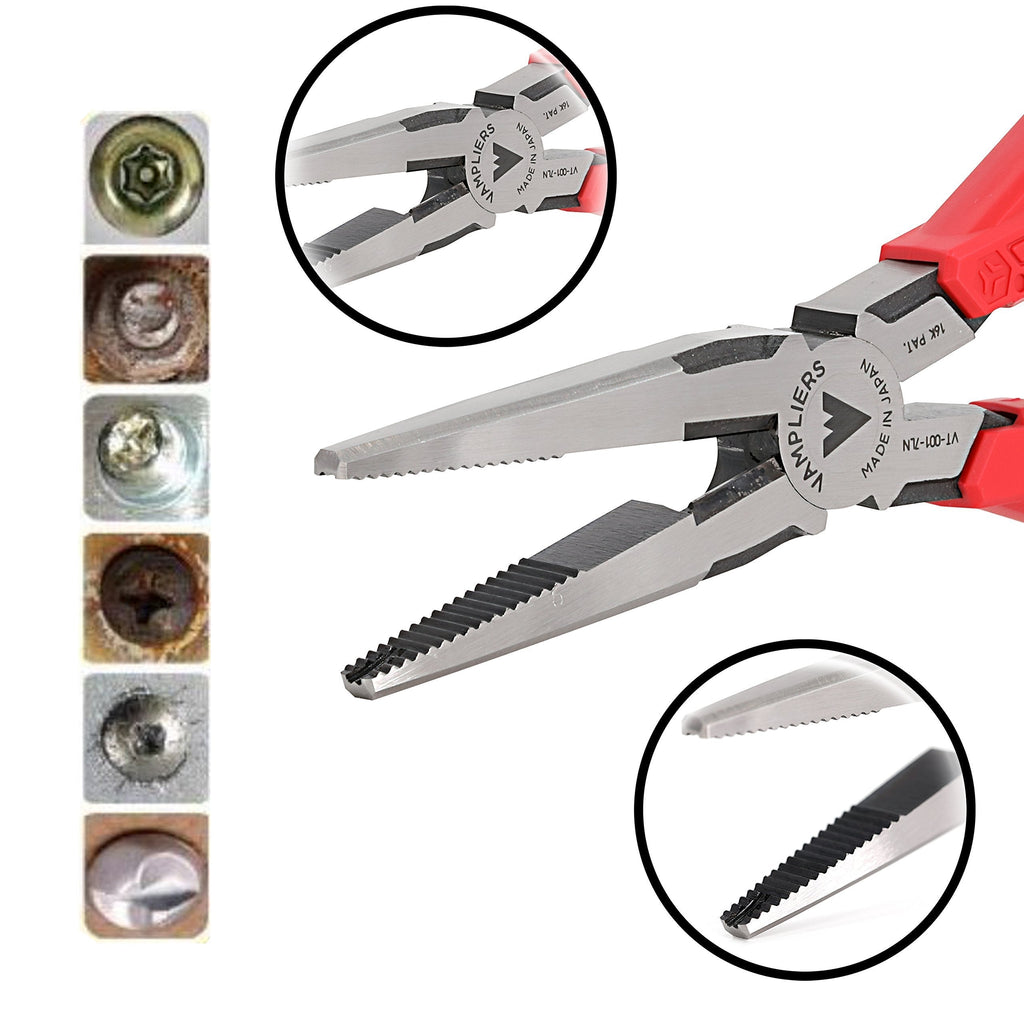  [AUSTRALIA] - VamPLIERS Best Made Pliers! 7.5" Long Nose Specialty Screw Extraction Pliers for Damage/Stripped/Corroded/Security Screws/Made the Best Gift (1, Retail)