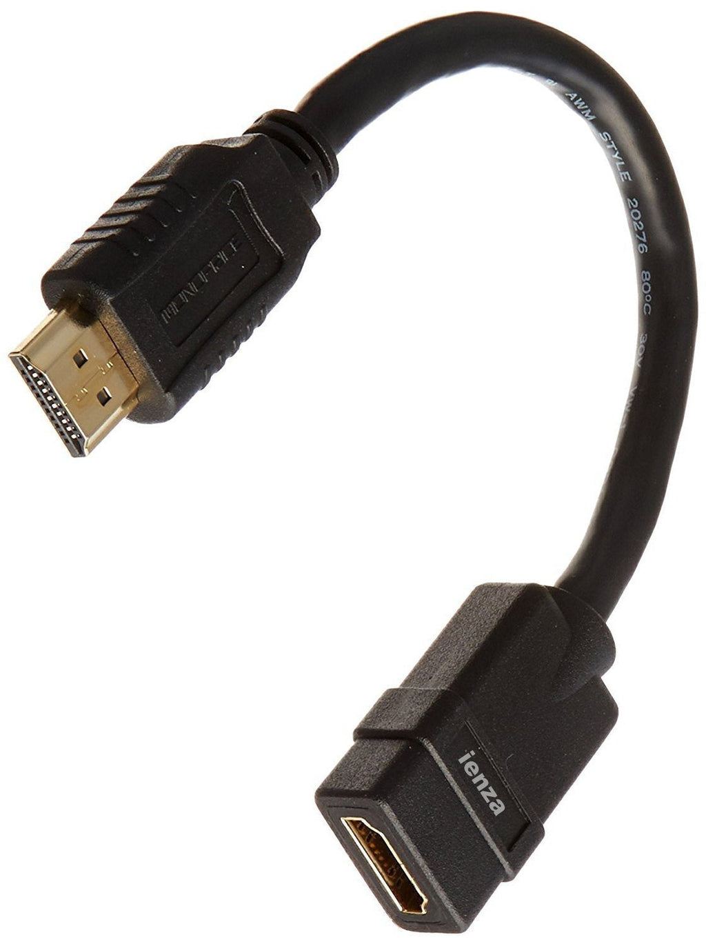 Short (8-inch) 28AWG High Speed Male to Female HDMI Port-Extender/Port-Saver by ienza - LeoForward Australia