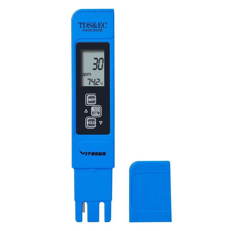 VIVOSUN TDS Tester 3-in-1 TDS EC & Temperature Meter Ultrahigh Accuracy Digital Water Quality TDS Tester (Blue) - LeoForward Australia