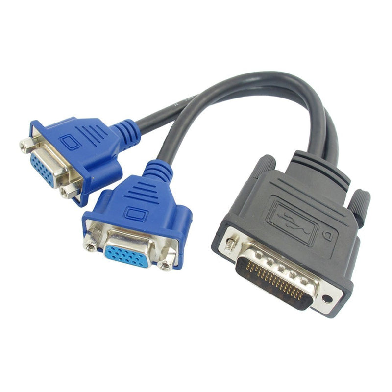 eoocvt DMS-59 Pin Male to Dual VGA Female Y Splitter Video Card Adapter Cable - LeoForward Australia