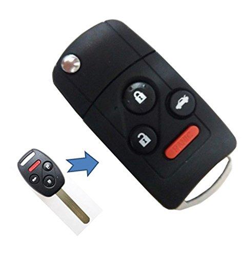  [AUSTRALIA] - KEMANI Uncut Blank Remote Key Shell Case Folding Fob 4B for Honda Accord Civic Pilot With Button Pad