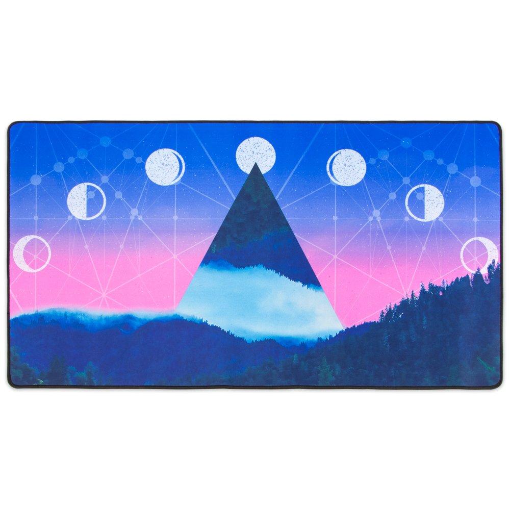 Interstellar Space Deskpad - Moon Phase Custom Design Extra Large Microfiber Mousepad for Laptops, Computer Monitors, Tablets, Keyboards 27.5" x 15.5" by Stratagem - LeoForward Australia