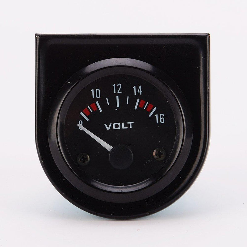  [AUSTRALIA] - Universal pointer12v 2" 52mm Volt Voltage Meter Gauge Voltmeter Car Auto Measure Range 8-16v LED Light dial Black
