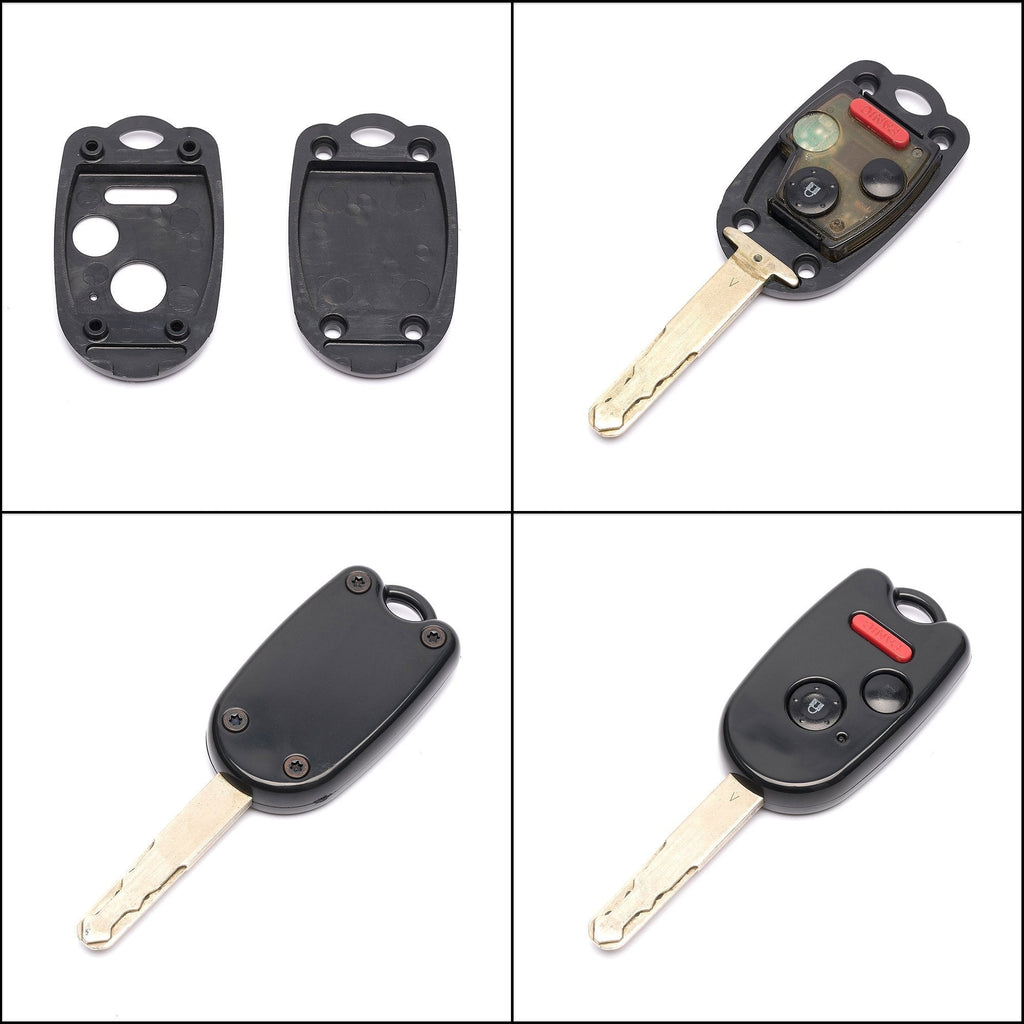  [AUSTRALIA] - STAUBER Best Honda Key Shell Replacement for Civic, Odyssey, and Crosstour/NO Locksmith Required Using Your Old Key and chip! (3 Button, Black)