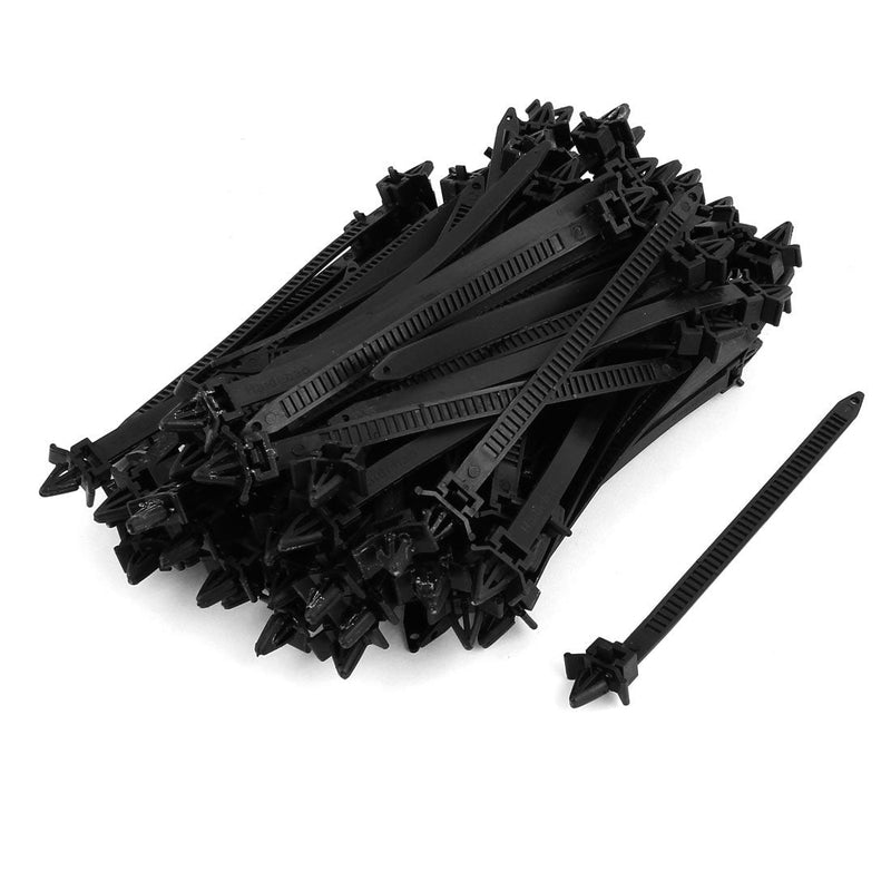  [AUSTRALIA] - uxcell 8mm x 150mm Black Nylon Winged End Push Mount Cable Ties 100 Pcs