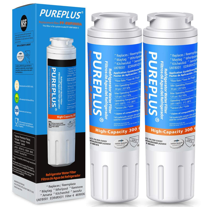 PUREPLUS UKF8001 Refrigerator Water Filter Replacement for Maytag UKF8001P, EDR4RXD1, Everydrop Filter 4, PUR 4396395, Puriclean II, UKF8001AXX-200, UKF8001AXX-750, RWF0900A, RFC0900A, 469006, 2Pack - LeoForward Australia