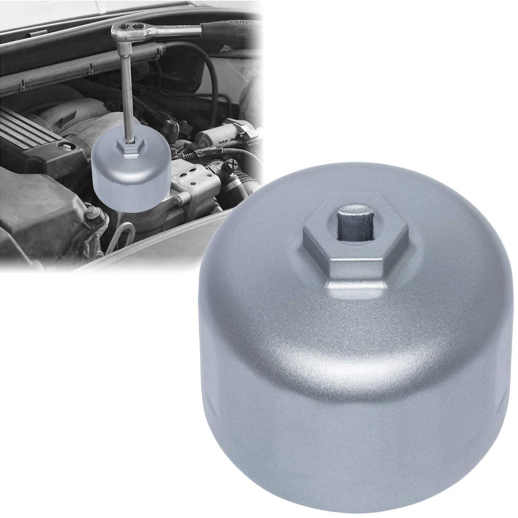  [AUSTRALIA] - E-cowlboy Aluminum Cartridge Style Oil Filter Wrench Filter Housing Cap 86mm for BMW Volvo (Silver)