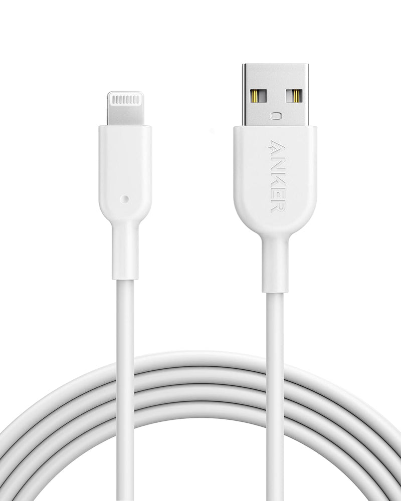 Anker Powerline II Lightning Cable, [6ft MFi Certified] USB Charging/Sync Lightning Cord Compatible with iPhone SE 11 11 Pro 11 Pro Max Xs MAX XR X 8 7 6S 6 5, iPad and More 6ft White - LeoForward Australia