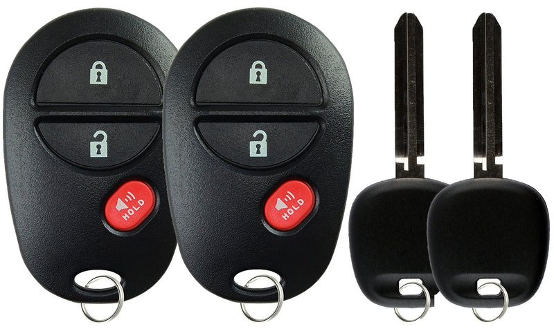  [AUSTRALIA] - KeylessOption Keyless Entry Remote Control Fob Uncut Blank Car Key For GQ43VT20T (Pack of 2) Pair