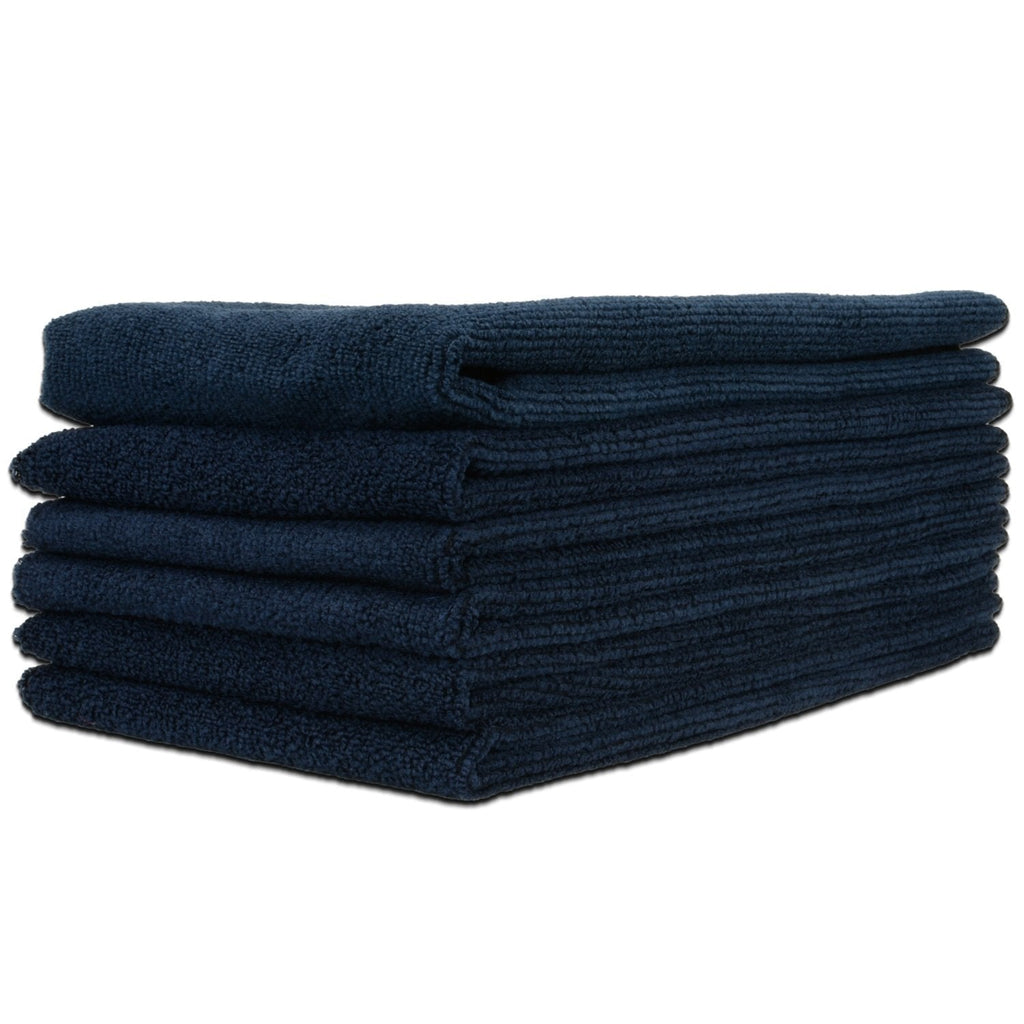  [AUSTRALIA] - Buff 16" x 24" Pro Multi Surface Microfiber Towels | 6 Pack (Black) Black