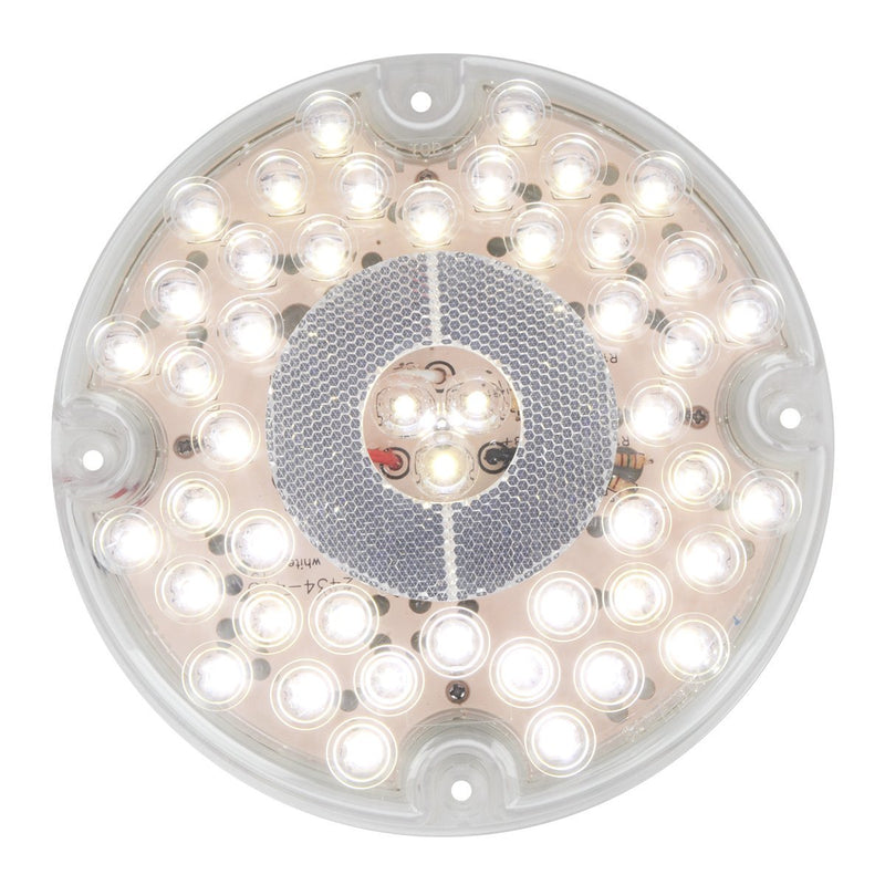  [AUSTRALIA] - Grand General 82336 7” Round White LED Stop/Turn/Clearance Bus Light For Trucks, Trailers, RVs, Buses, Utility Vehicles