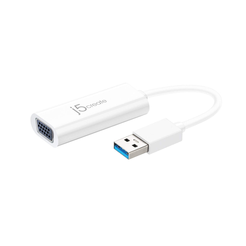  [AUSTRALIA] - j5create USB to VGA Adapter Cable- Multi-Monitor Desktop Display USB Video Card Converter | 1080p HD Playback | Compatible with Windows 10, 8.1, 8, 7, XP, and Mac OS - White