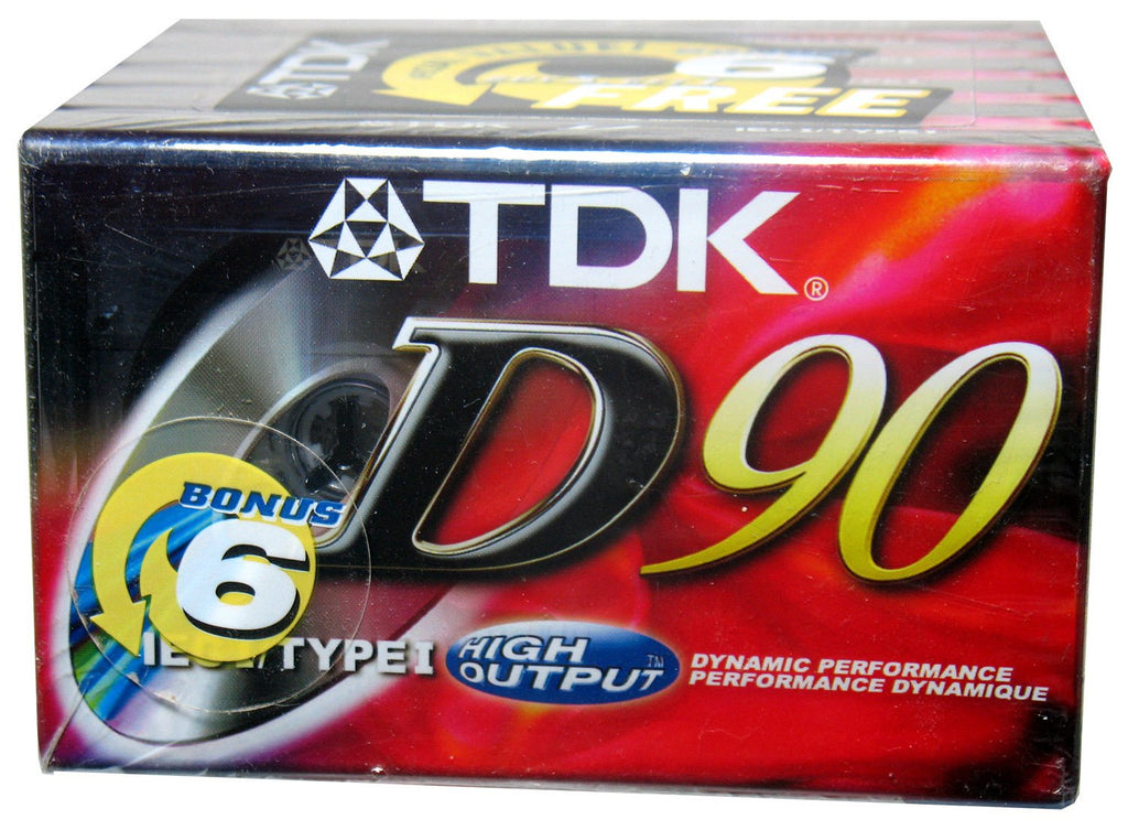  [AUSTRALIA] - TDK D90 - High Output - Blank Cassette Tapes - Type I - 6 Pack