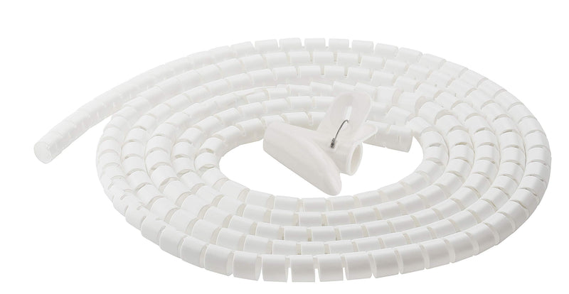  [AUSTRALIA] - Chengsi Cable Management Sleeve Organizer 118Inch Cord Wire Wrap Coiled Tube Cable Sleeve for Home Office PC TV White 118.1inch*0.62inch