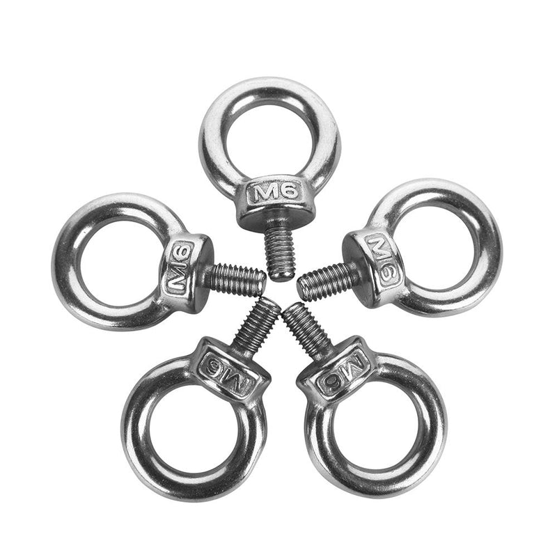  [AUSTRALIA] - Eowpower 5Pcs M6 Male Thread Machinery Shoulder Lifting Ring Eye Bolt