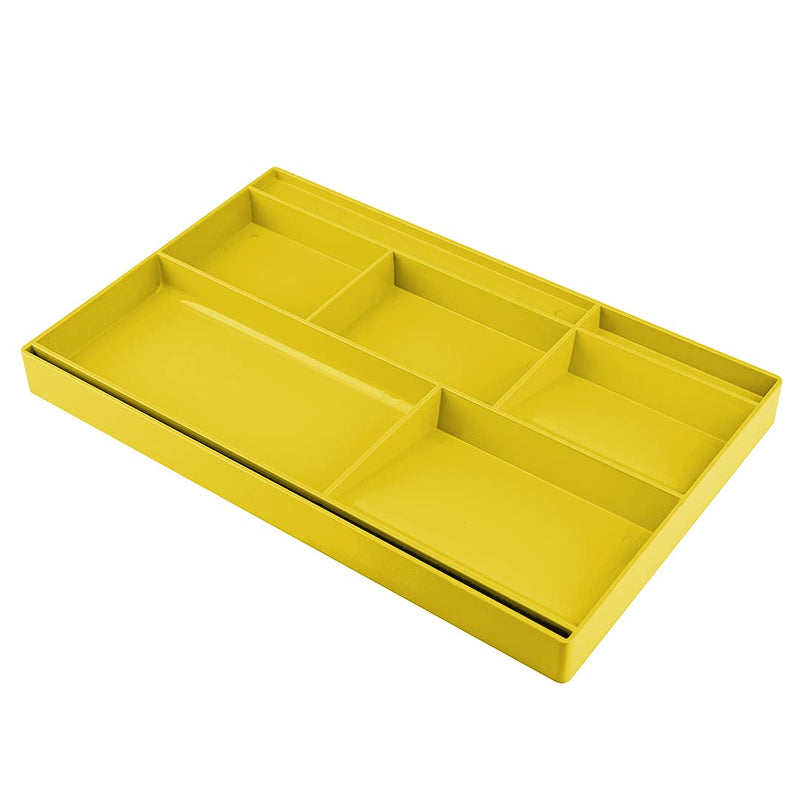 Acrimet Drawer Organizer Bin Multi-Purpose Storage for Desk Supplies and Accessories (Plastic) (Solid Yellow Color) - LeoForward Australia