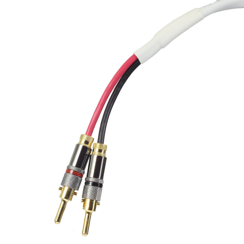 Blue Jeans Cable Ten White Speaker Cable, with Welded Terminations (Single Cable - for one Speaker), Assembled in USA (8 Foot, Bananas to Bananas) 8 foot - LeoForward Australia