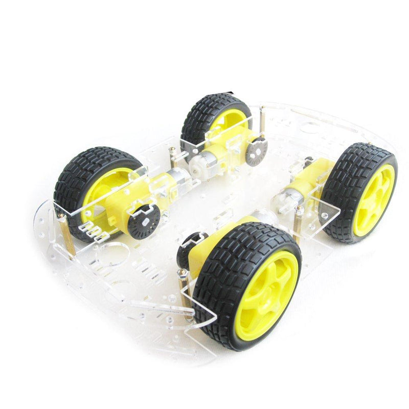 4 Wheel 2 Layer Robot Smart Car Chassis Kits with Speed Encoder for Arduino DIY (Yellow) - LeoForward Australia