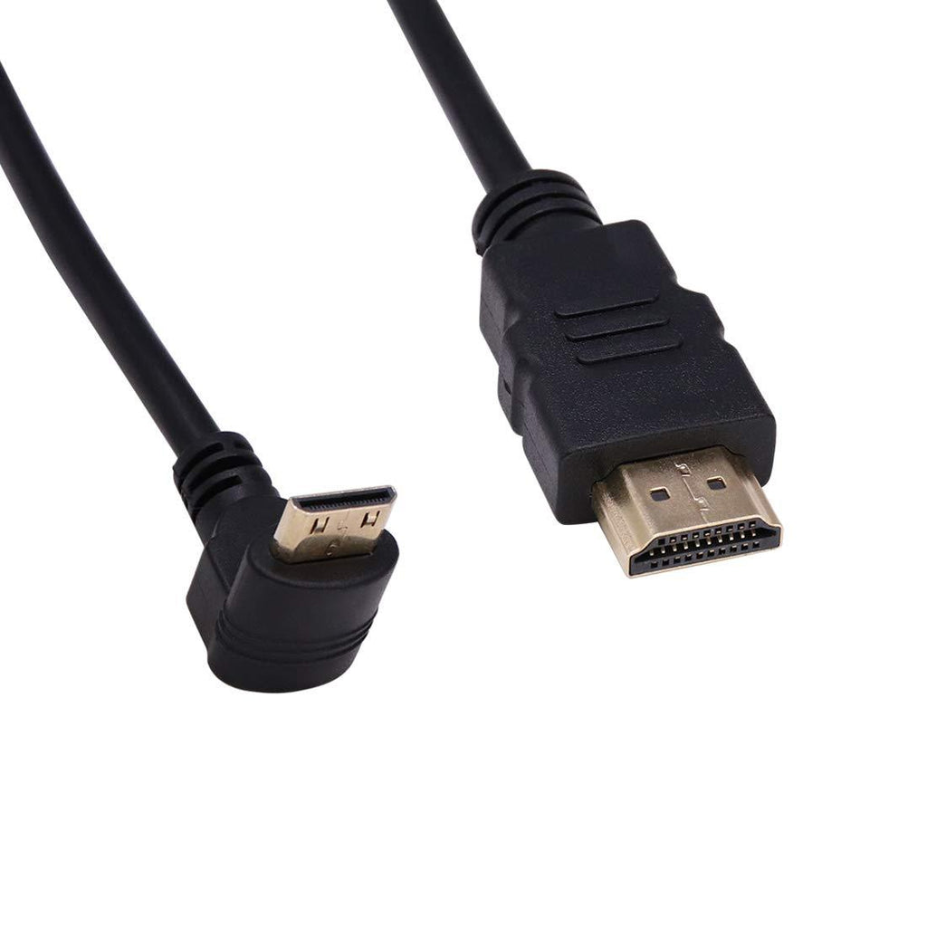 Mini HDMI to HDMI High Speed Cable for Supports Cameras, Camcorders, Digital SLR Cameras, Tablets, HDTVs and Other HDMI Device (90 Degree A Male to Straight C Male Cable 0.6m) 90 Degree A Male to Straight C Male Cable 0.6m - LeoForward Australia