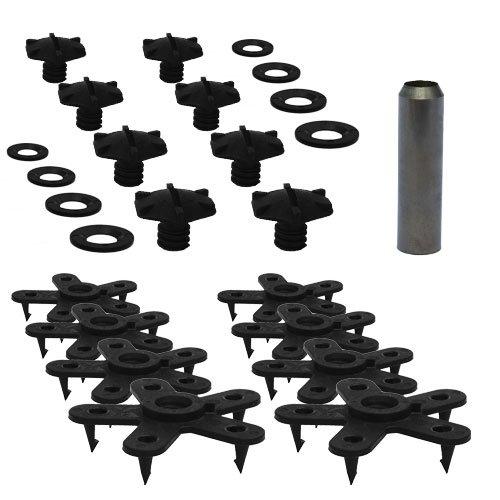  [AUSTRALIA] - Eagle Klaw - Floor Mat Clips Set of Anti-Slip Fixing Retainers for Car Mats - Made in USA - Black - Pack of 8 for 4 Mats + 3/8" Cutter
