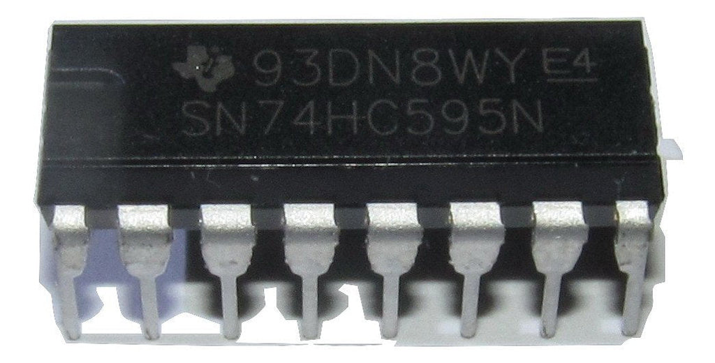 Major Brands 74HC595 ICS and Semiconductors, 8-Bit Shift Register with Output Latches and Eight 3-State Outputs, DIP 16, Cascadable (Pack of 10), Black - LeoForward Australia