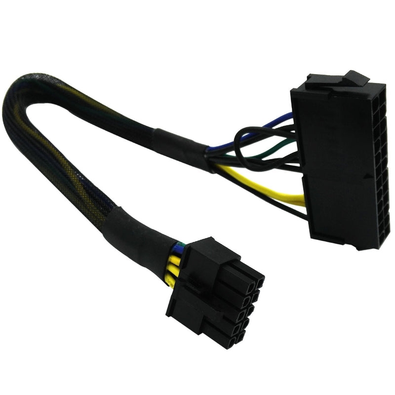  [AUSTRALIA] - COMeap 24 Pin to 10 Pin ATX PSU Main Power Adapter Braided Sleeved Cable for IBM Lenovo PCs and Servers 12-inch(30cm)