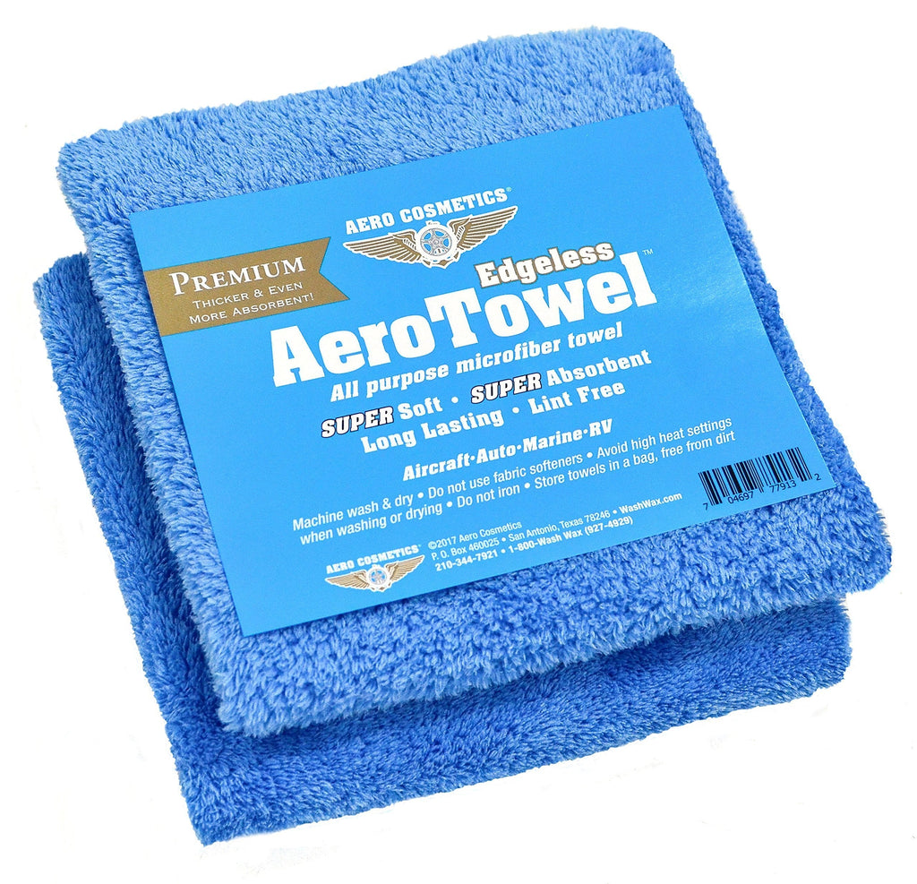  [AUSTRALIA] - Aero Cosmetics Premium Edgeless Microfiber Towels (2-Pack) Super Soft, Super Absorbent, Long Lasting, Lint Free for waterless car wash and Wet Washing!