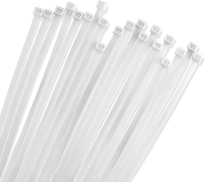  [AUSTRALIA] - Zip Ties 6" (100 Pack), 40lbs Tensile Strength - Heavy Duty White, UV Protected Self-Locking Premium Nylon Cable Wire Ties for Indoor and Outdoor by Bolt Dropper