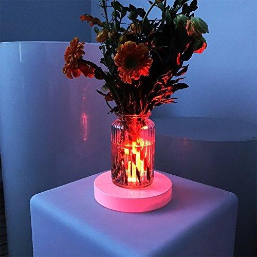 Under Vase LED Light Base Kitosun 8inch Multicolors RGBW 4in1 Rechargeable Remote Controlled Battery Operated LED Coaster for Wedding Party Events Vases, Crystals,Candelabra Decor Lighting - LeoForward Australia