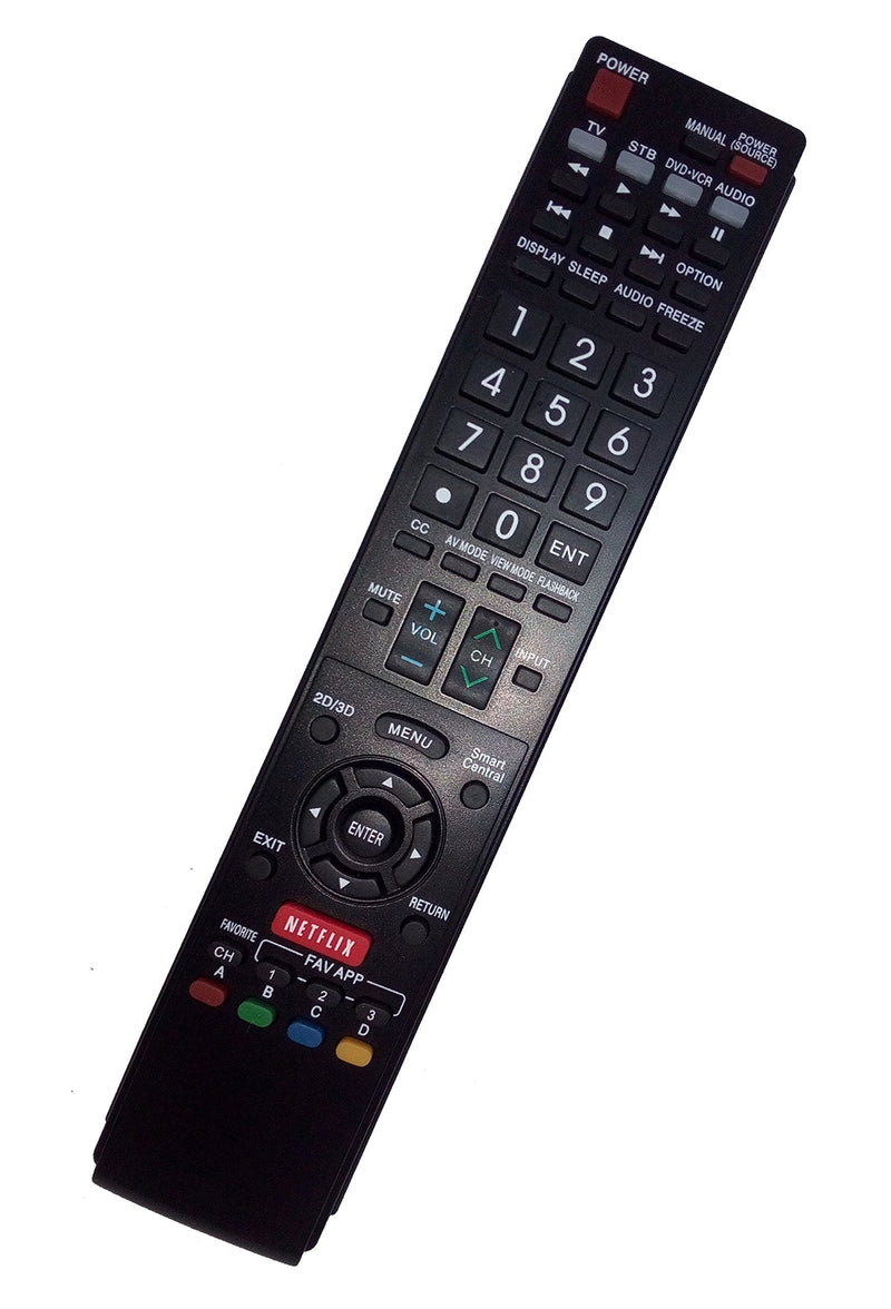 Replaced Remote Control Compatible for Sharp LC60EQ30U GB172WJSA LC-60SQ15U LC60SQ17 LC-70C6600U LC70EQ10U AQUOS LED HD TV with Netflix 2D / 3D Button - LeoForward Australia