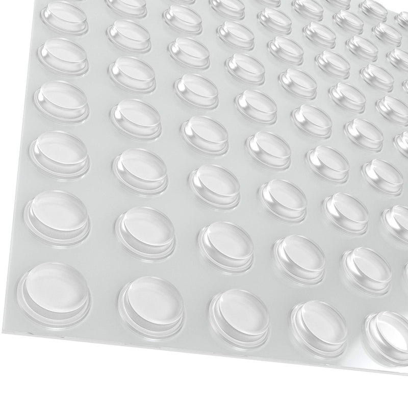  [AUSTRALIA] - Pack of 100 Cabinet Door Bumpers - 1/2” Diameter Clear Adhesive Pads for Drawers, Glass Tops, Cutting Boards, Picture Frames, Small Furniture 100 Piece