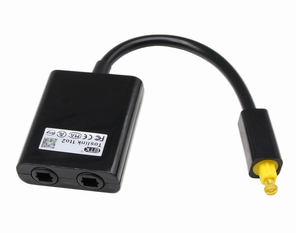 QiCheng&LYS Toslink Digital Optical Splitter 2 Select 1 Audio Adapter Cable-Black(Adapter) - LeoForward Australia