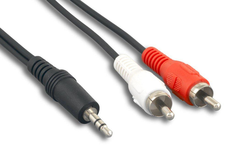 Cablelera 3.5mm to RCA X 2 Stereo Audio Cable M/25ft, 28AWG Audio Cable, Black (ZCUAFLMM-25) 25ft - LeoForward Australia