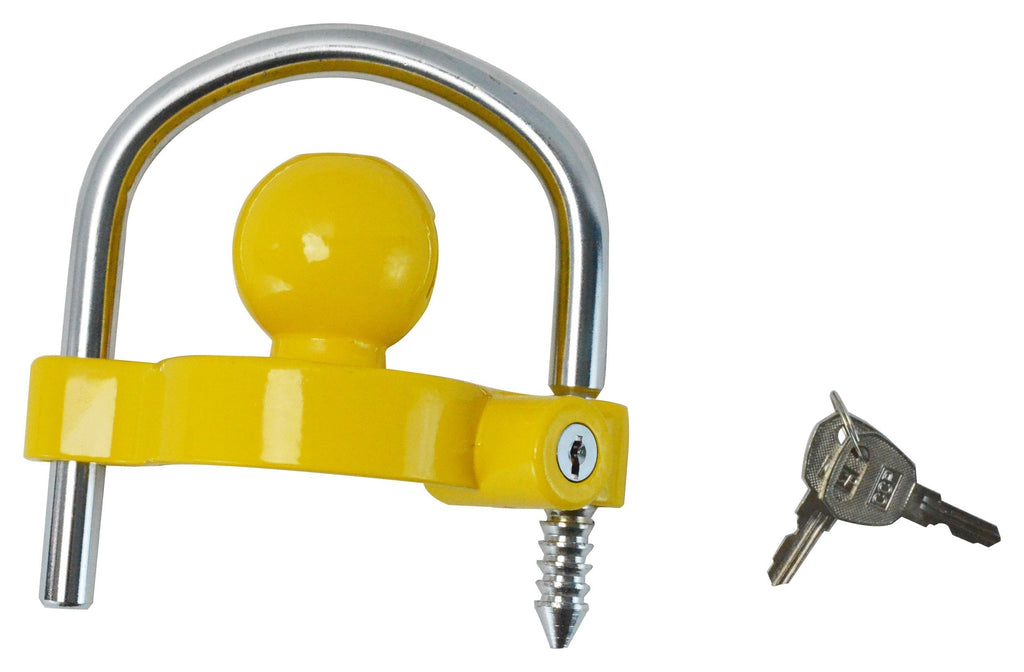  [AUSTRALIA] - GoTow GT-10002 Yellow Universal Coupler Trailer Hitch Security Lock-Fits 1 7/8", 2", and 2 5/16" Ball Mounts
