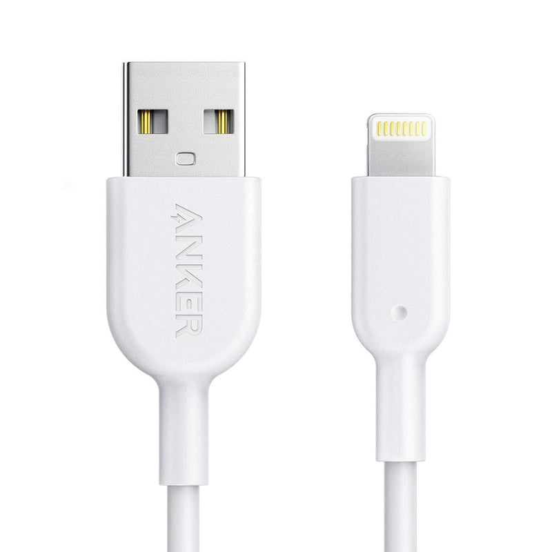 Anker Powerline II Lightning Cable, [3ft Apple MFi Certified] USB Charging/Sync Lightning Cord Compatible with iPhone SE 11 11 Pro 11 Pro Max Xs MAX XR X 8 7 6S 6 5, iPad and More 3ft White - LeoForward Australia