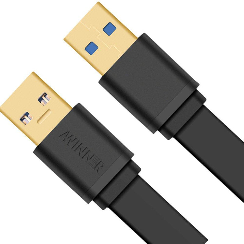 Awinner USB 3.0 Type A Male to Type A Male Flat Cable (1M) - LeoForward Australia