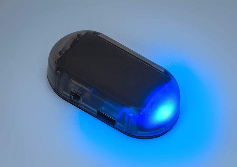  [AUSTRALIA] - PerfecTech Car Solar Power Simulated Dummy Alarm Warning Anti-Theft LED Flashing Security Light with new USB port （Blue）