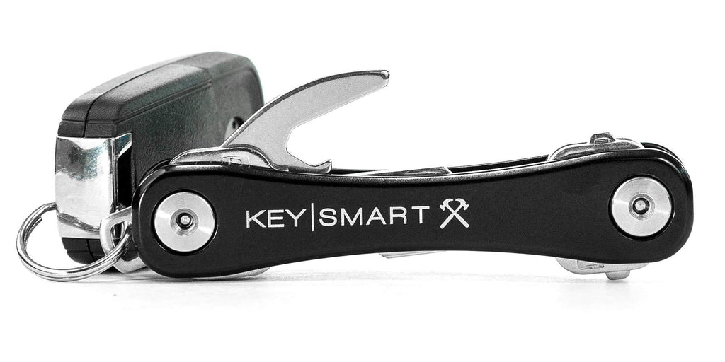  [AUSTRALIA] - KeySmart Rugged - Multi-Tool Key Holder w Belt Clip & Bottle Opener (up to 14 Keys) Black