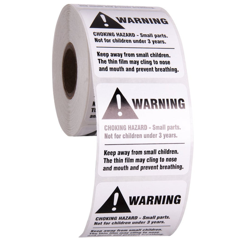 Warning Choking Hazard Stickers by Kenco 2" X 2" Black on White FBA Labels Shipping Labels (1 Pack Choking) 1 PACK CHOKING - LeoForward Australia