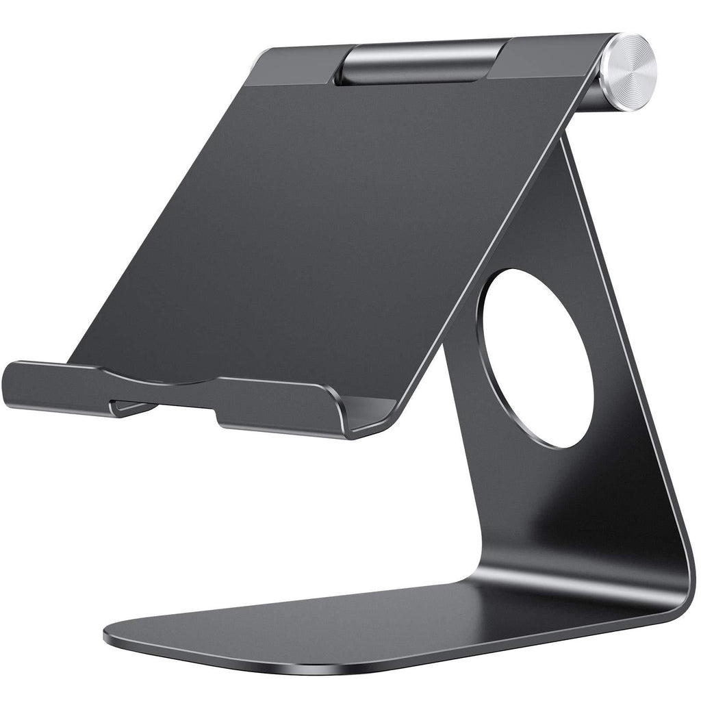  [AUSTRALIA] - Tablet Stand Holder Adjustable, OMOTON T1 iPad Stand, Desktop Aluminum Tablet Dock Cradle Compatible with iPad Air 4/Mini, New iPad 10.2/9.7, iPad Pro 11/12.9, Samsung, Nintendo and More, Black