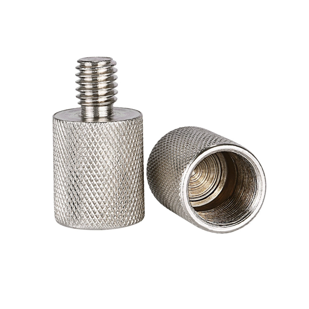  [AUSTRALIA] - Neewer Nickel Brass Durable Solid 2 Pieces 3/8-inch Male to 5/8-inch Female Screw Thread Adapter for Microphone Mounts and Stands (Silver)