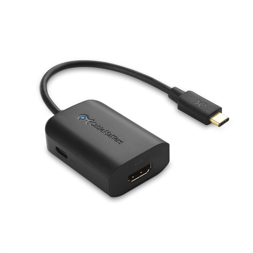 Cable Matters USB C to HDMI Adapter (USB-C to HDMI Adapter) Supporting 4K 60Hz and 60W Charging Black - Thunderbolt 4 / USB4 / Thunderbolt 3 Port Compatible with MacBook Pro, iPad Pro - LeoForward Australia