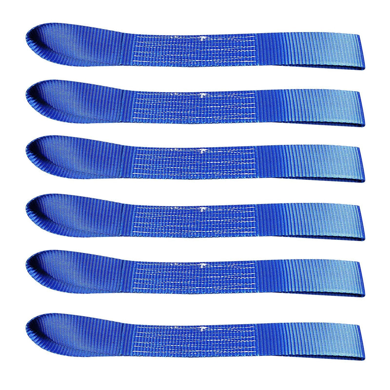  [AUSTRALIA] - CARTMAN Soft Loop Motorcycle Tie Down Straps 1.7"x 17" Length - 10,000lb Max Breaking Strength, Heavy Duty Tiedown Loops for Secure and Confident Trailering of Motorcycles, ATV, UTV (Blue 6-Pack)
