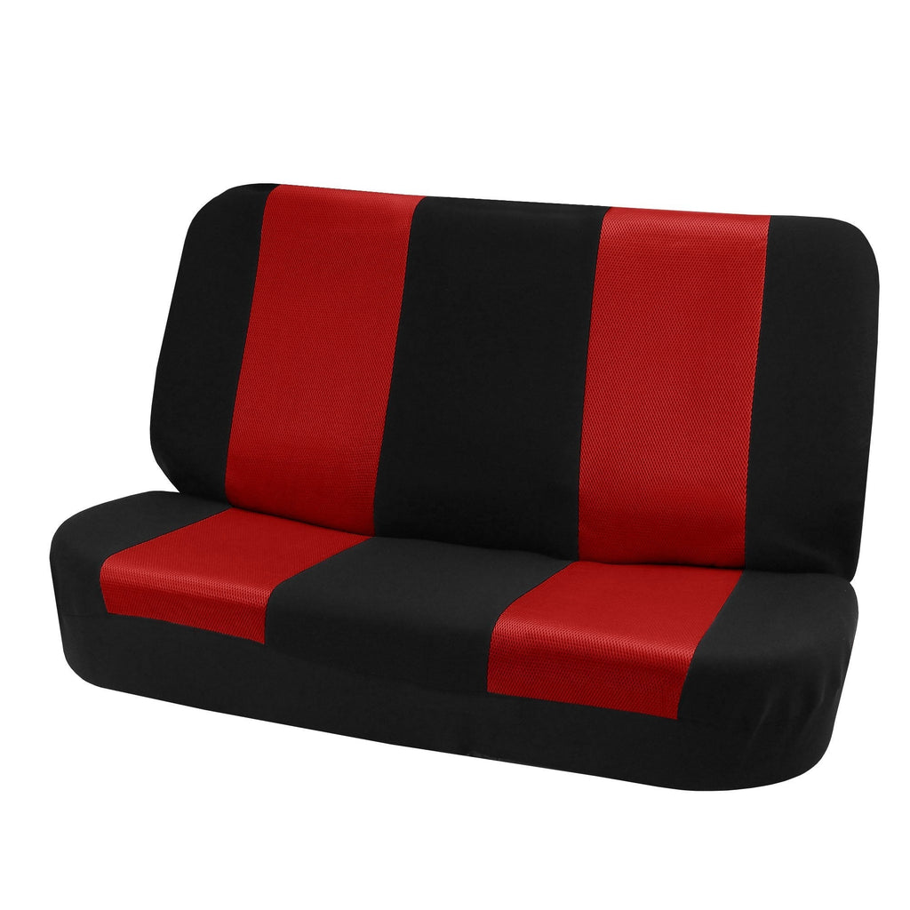  [AUSTRALIA] - FH Group FB102010 Classic Cloth Seat Covers (Red) Rear Set – Universal Fit for Cars Trucks & SUVs